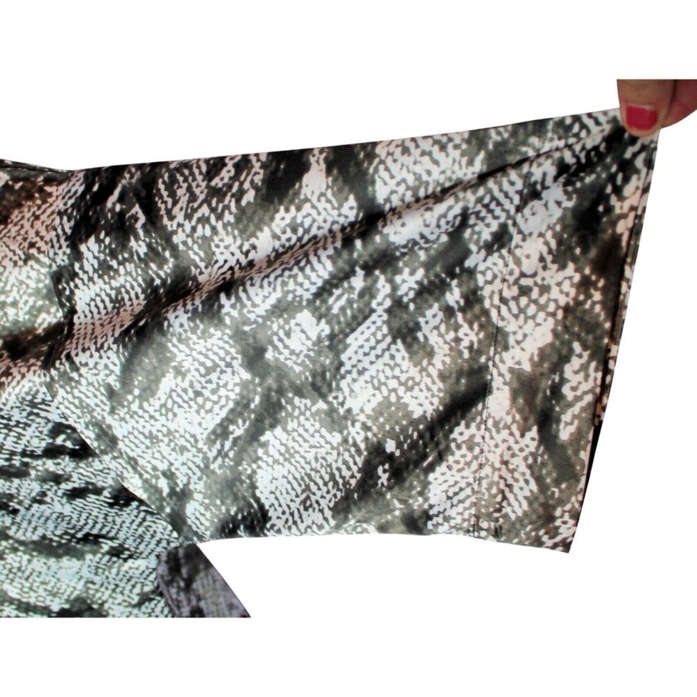 Chicos Womens Blouse Animal Print Silky Brown & White Wide Sleeve 3 XL 16/18 - Picture 5 of 9